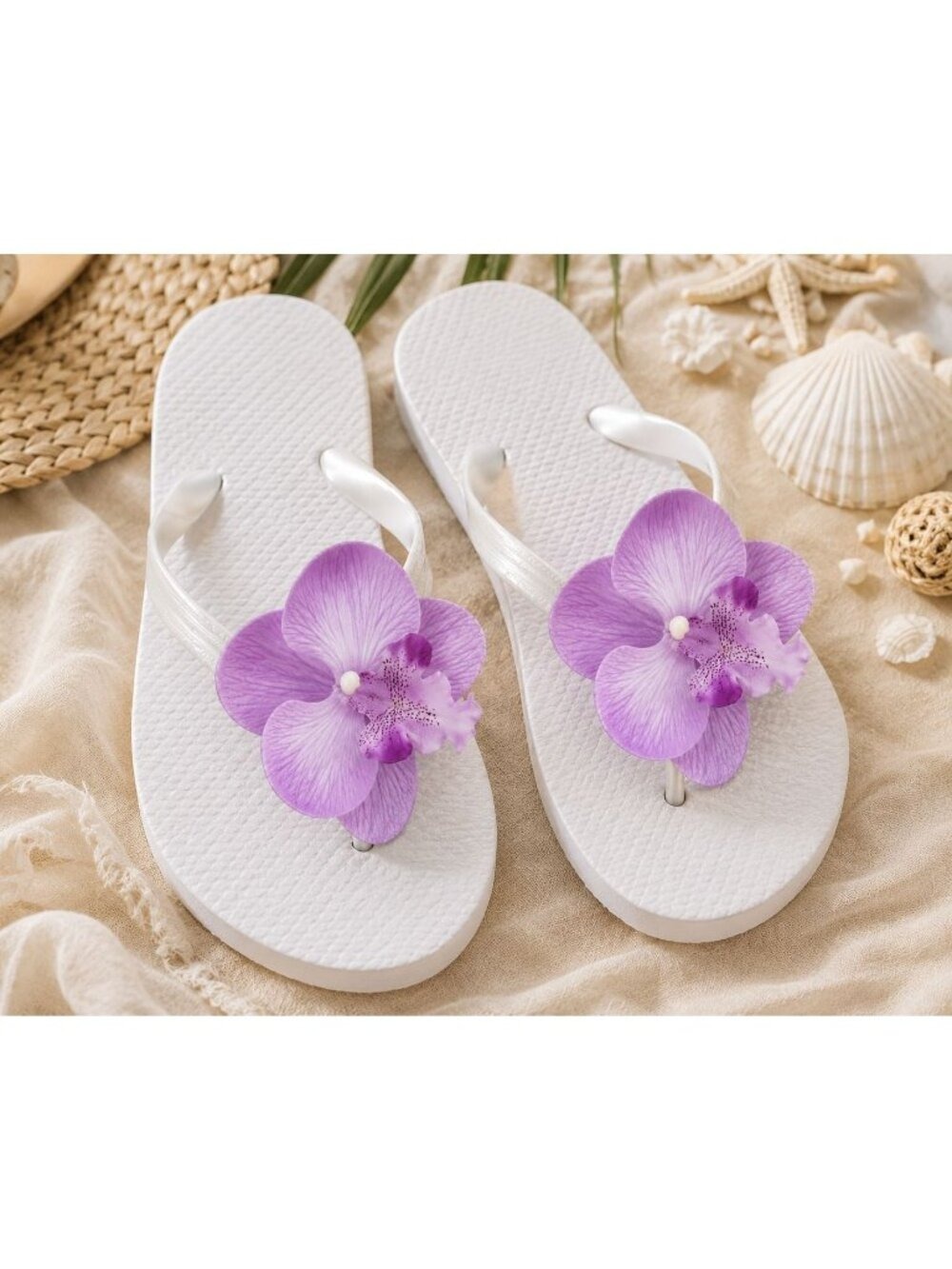 Purple Lavender Touch Orchid Heads Set of 2, 3.5 Inch Phalaenopsis Blooms - Picture 6 of 8